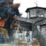 Fragment eines Bildes aus der Oberkirche zum Thema Barmherzigkeit, Gefangene trösten. Für die aktuelle Veranstaltung wurde es verbunden mit einem Gefängnisturm aus Ichtershausen. Collage: Hans-Georg Rupp