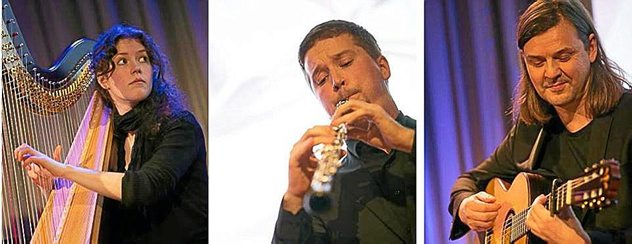 Jessyca Flemming, Mykyta Sierov und Stefan Schmidt sind am Freitag, 31. Juli, in der Arnstädter Oberkirche zu Gast und nehmen die Zuschauer mit auf eine musikalische Reise. Foto: Privat